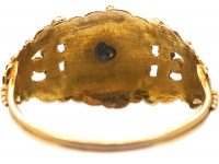 Georgian Two Colour Gold Forget Me Not Ring set with Turquoise