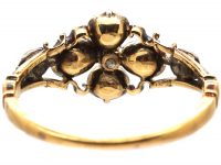 Georgian 15ct Gold & Silver Turquoise & Diamond Forget Me Not Ring