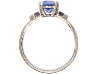 Mid 20th Century 18ct White Gold French Import Sapphire & Diamond Ring