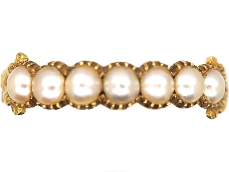 Georgian 15ct Gold Ring set with Natural Split Pearls