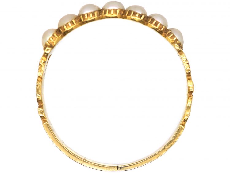 Georgian 15ct Gold Ring set with Natural Split Pearls