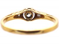 Art Deco 18ct Gold & Platinum Diamond Solitaire Ring with Diamond set Shoulders