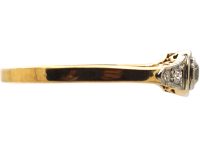 Art Deco 18ct Gold & Platinum Diamond Solitaire Ring with Diamond set Shoulders