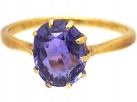 Edwardian 18ct Gold Ring set with a Sapphire