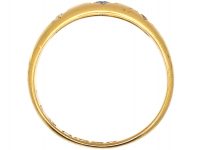 Edwardian 18ct Gold, Sapphire & Diamond Gypsy Ring by Deakin & Frances