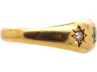 Edwardian 18ct Gold, Sapphire & Diamond Gypsy Ring by Deakin & Frances
