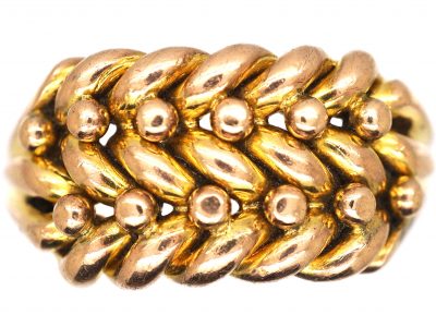 Edwardian 9ct Gold Illusion Keeper Ring