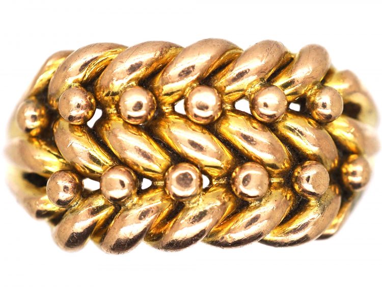 Edwardian 9ct Gold Illusion Keeper Ring