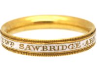 Georgian 18ct Gold & White Enamel Mourning Ring Dated 1775