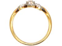 Early 20th Century 18ct Gold & Platinum, Fleur de Lys Ring set with Diamonds