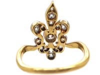 Early 20th Century 18ct Gold & Platinum, Fleur de Lys Ring set with Diamonds