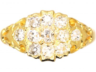 Early Victorian 18ct Gold Diamond Cluster Ring
