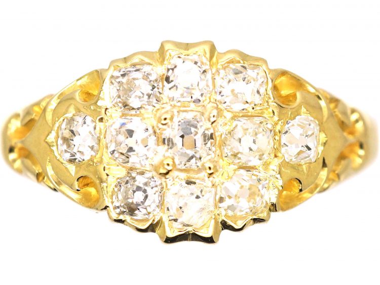 Early Victorian 18ct Gold Diamond Cluster Ring