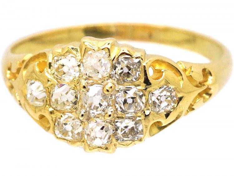 Early Victorian 18ct Gold Diamond Cluster Ring