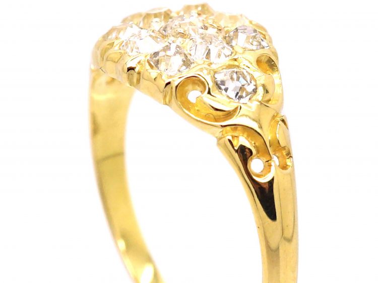 Early Victorian 18ct Gold Diamond Cluster Ring