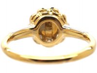 Edwardian 18ct Gold & Platinum Diamond & Natural Pearl Cluster Ring by Deakin & Frances