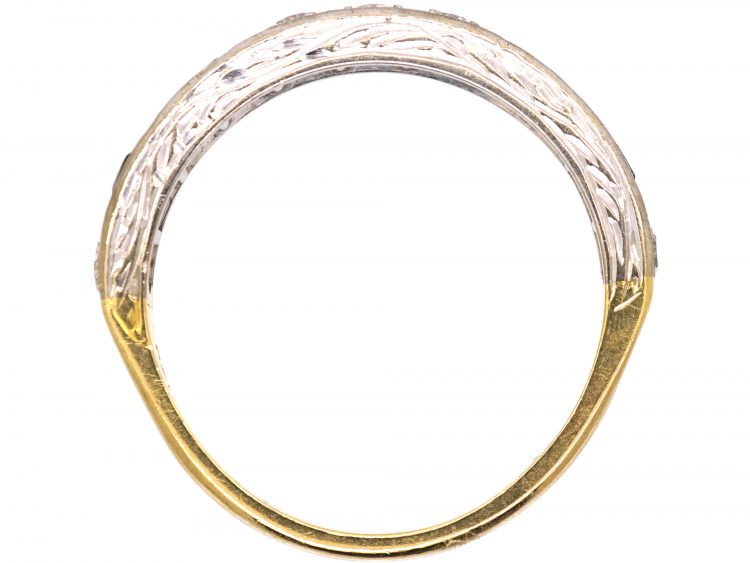 18ct Yellow & White Gold, Ruby & Diamond Half Eternity Ring by Cropp & Farr