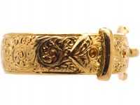 Victorian 18ct Gold Buckle Ring with Ornate Engraving