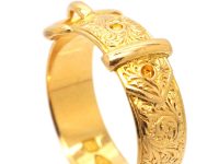 Victorian 18ct Gold Buckle Ring with Ornate Engraving