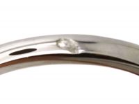 Retro 18ct White Gold Ring set with a Large Madeira Citrine & Rose Diamonds