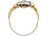 Early 19th Century 14ct Gold & Silver, Table Cut Diamond Cluster Ring