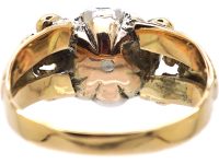 Early 19th Century 14ct Gold & Silver, Table Cut Diamond Cluster Ring