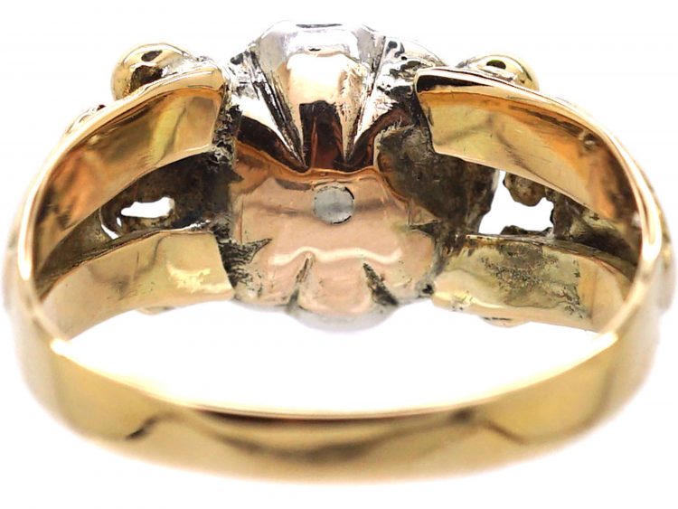 Early 19th Century 14ct Gold & Silver, Table Cut Diamond Cluster Ring