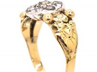 Early 19th Century 14ct Gold & Silver, Table Cut Diamond Cluster Ring
