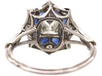 Early 20th Century Diamond & Sapphire Fancy Cluster Ring