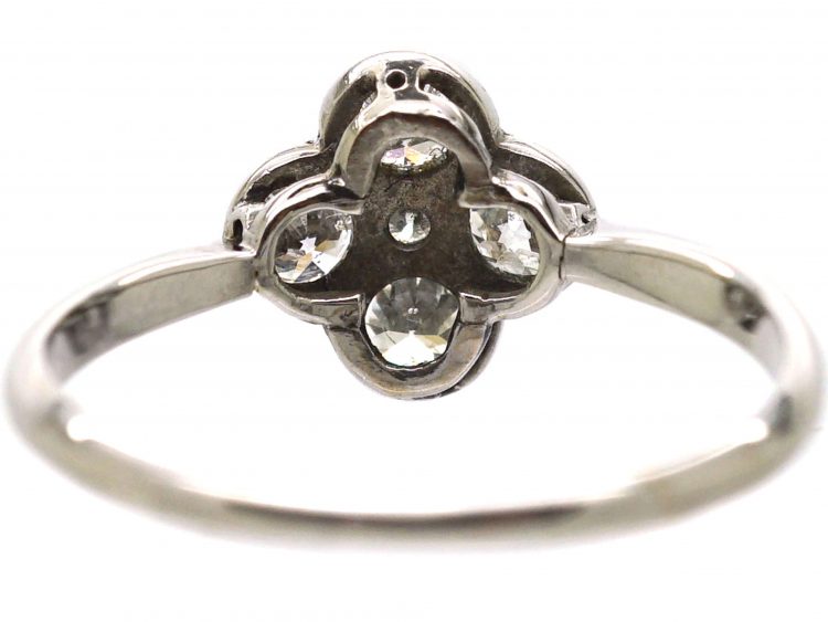Edwardian 18ct white Gold & Platinum Diamond Cluster Ring