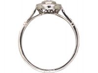 Art Deco Platinum Ruby & Diamond Target Ring