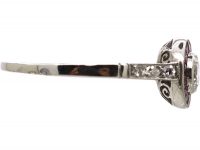 Art Deco Platinum Ruby & Diamond Target Ring