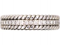 Schlumberger for Tiffany & Co Rope Two Row Platinum Ring