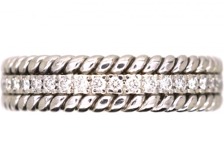 Schlumberger for Tiffany & Co Rope Two Row Platinum Ring