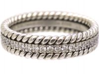 Schlumberger for Tiffany & Co Rope Two Row Platinum Ring