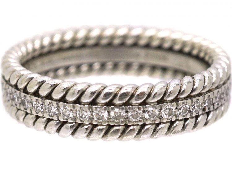 Schlumberger for Tiffany & Co Rope Two Row Platinum Ring