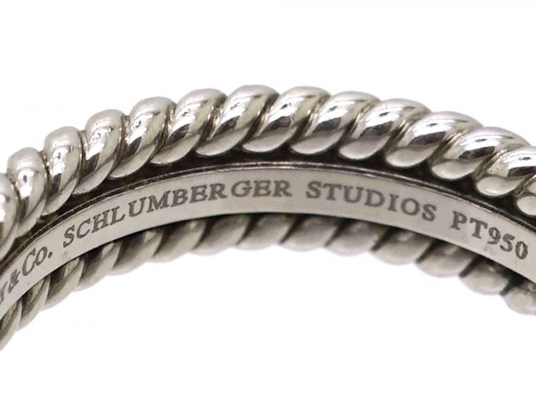 Schlumberger for Tiffany & Co Rope Two Row Platinum Ring