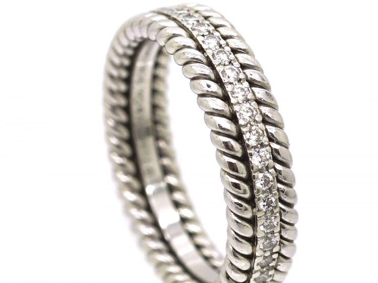 Schlumberger for Tiffany & Co Rope Two Row Platinum Ring