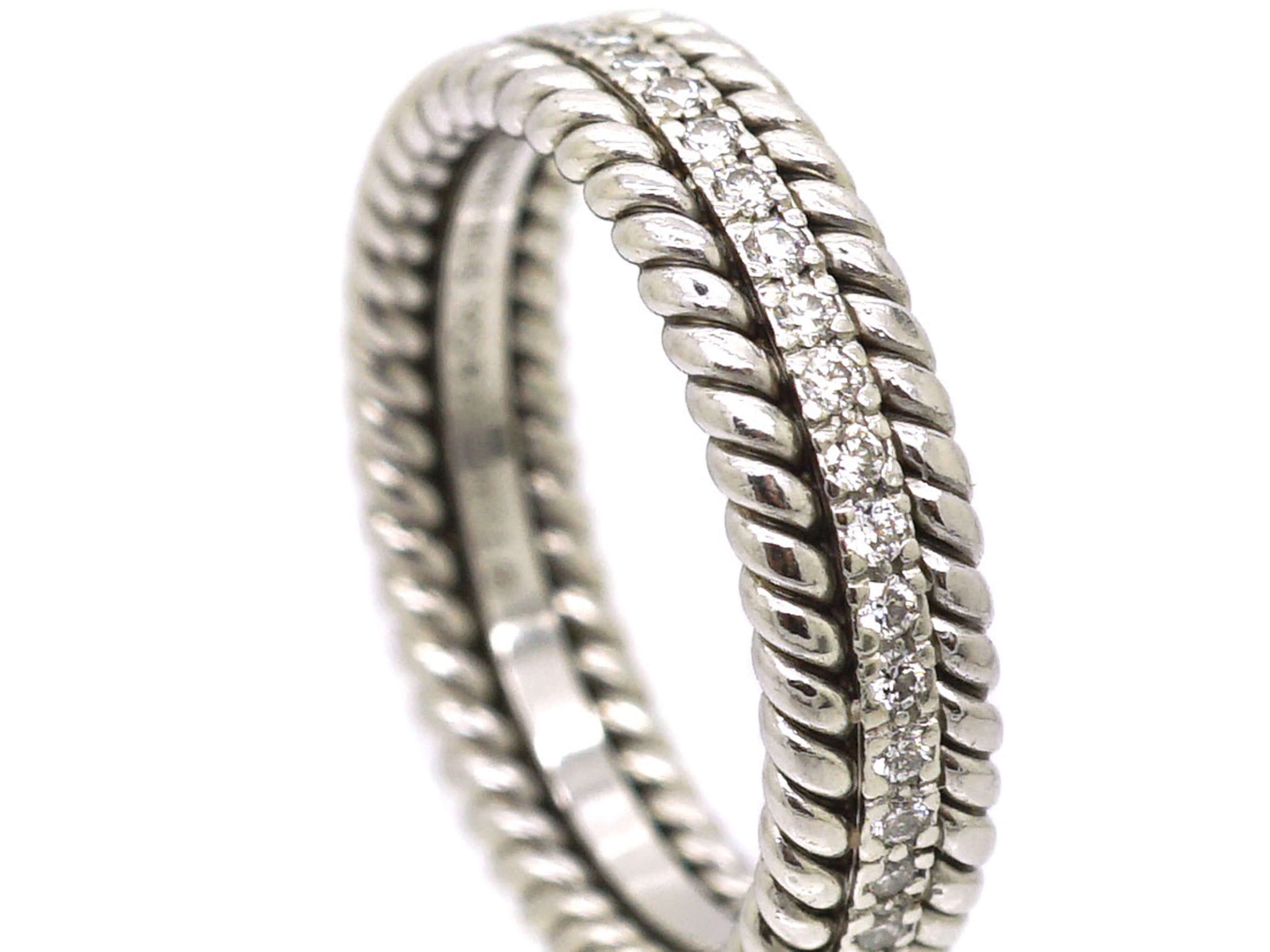 Schlumberger for Tiffany & Co Rope Two Row Platinum Ring (739Y) | The ...