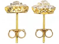 Edwardian 18ct Gold Diamond Cluster Earrings