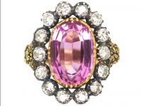 Early 19th Century Pink Topaz & Diamond Ring