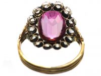 Early 19th Century Pink Topaz & Diamond Ring