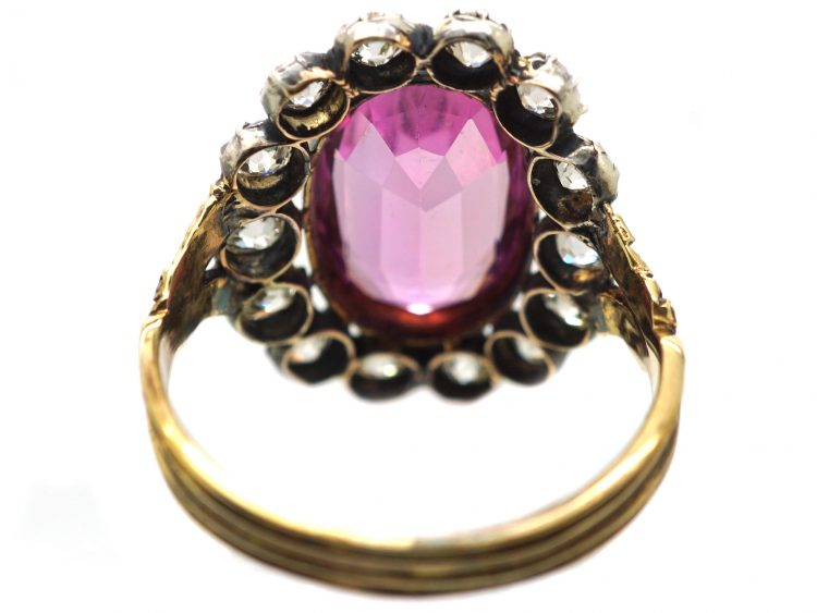 Early 19th Century Pink Topaz & Diamond Ring