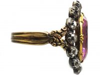 Early 19th Century Pink Topaz & Diamond Ring