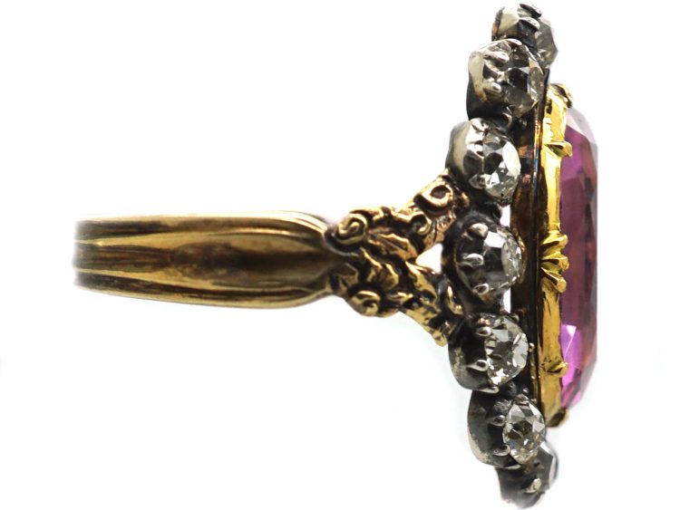 Early 19th Century Pink Topaz & Diamond Ring
