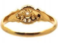 Victorian 18ct Gold Diamond Cluster Ring with Diamond Set Shoulders