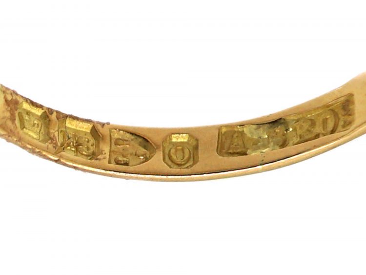 Victorian 18ct Gold Diamond Cluster Ring with Diamond Set Shoulders