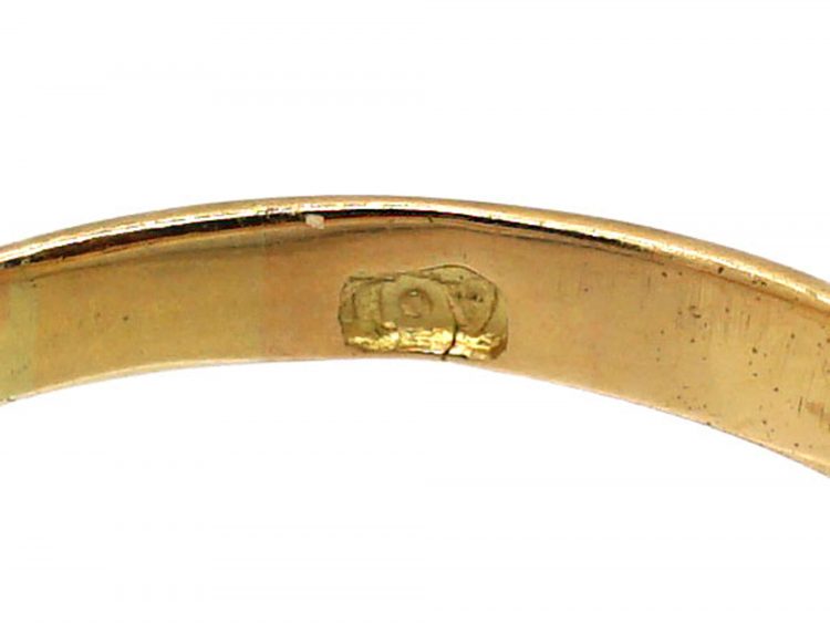 Victorian 18ct Gold Diamond Cluster Ring with Diamond Set Shoulders
