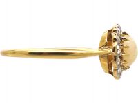 Edwardian 18ct Gold & Platinum, Opal & Diamond Cluster Ring