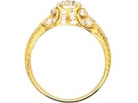 18ct Gold Diamond Solitaire Ring with Diamond set Shoulders & Sides by Boodles